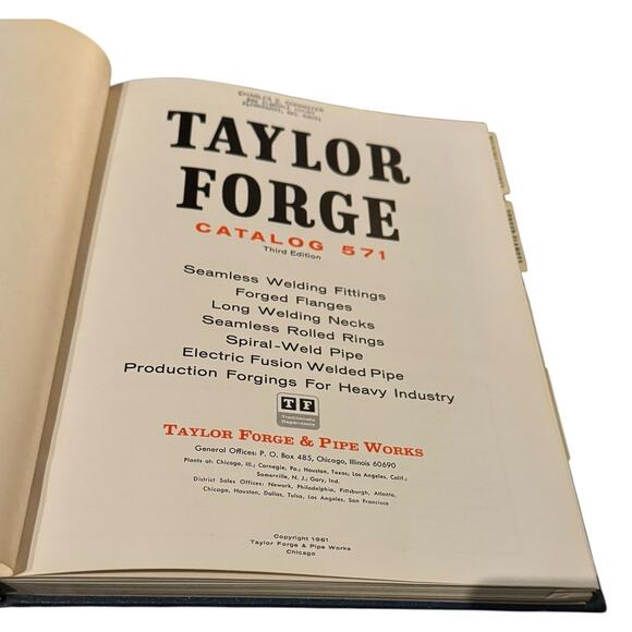 VTG 1961 Taylor Forge Pipe Works Catalog 571 Seamless Welding Fittings Flanges - Picture 2 of 6